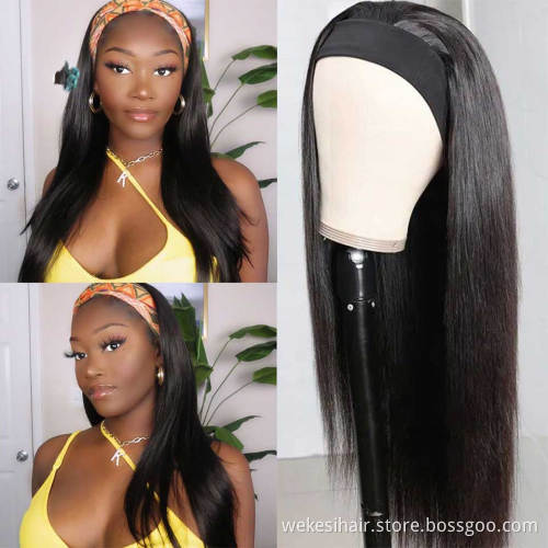 Wholesale Cuticle Aligned Virgin Human Hair Headband Wig No Lace Head band Wigs Headband Wigs Human Hair For Black Women